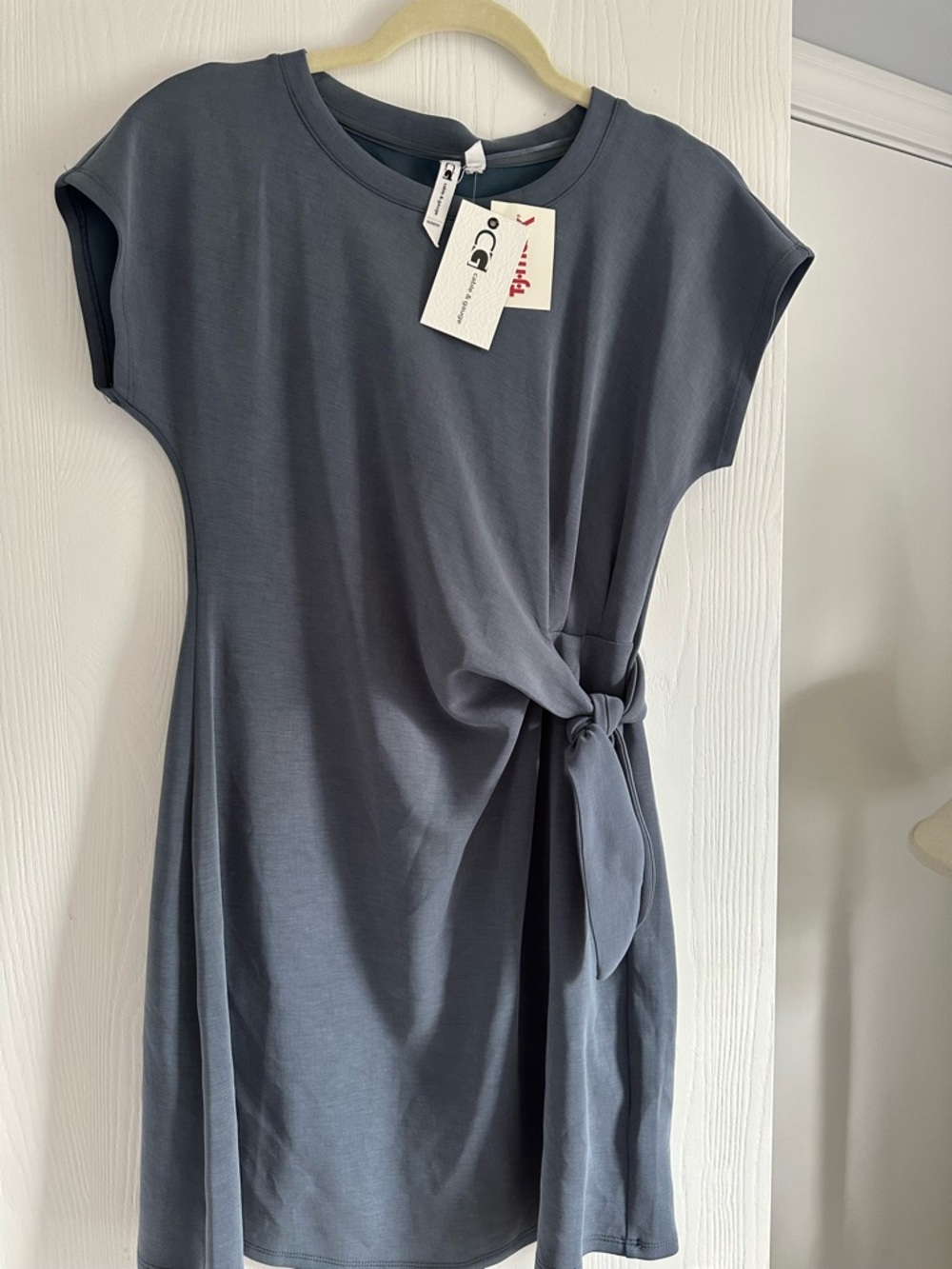 Cable & Gauge Slate Gray Side-Knot Midi Dress